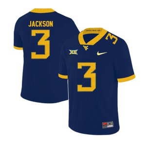 Men's West Virginia Mountaineers NCAA #3 Trent Jackson Navy Authentic Nike 2019 Stitched College Football Jersey CM15L20GE